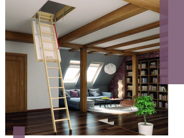 Чердачные лестницы под ключ в Прохладном: изготовление и монтаж