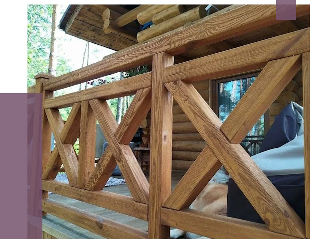 Деревянные перила под ключ в Прохладном от 8125 руб. 