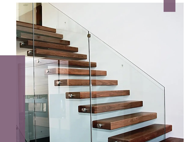 Стеклянные перила для лестницы в Прохладном от 15708 руб.