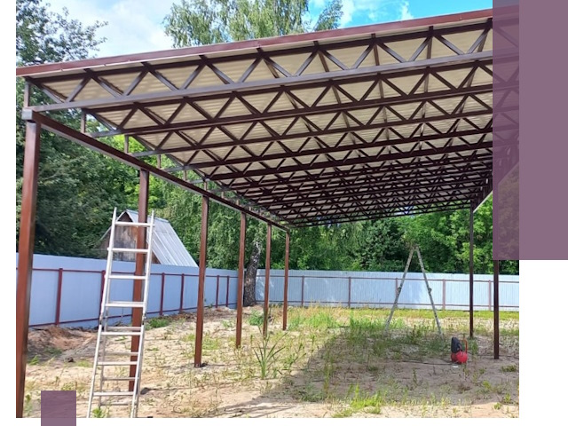 Односкатные навесы под ключ в Прохладном — изготовление и монтаж