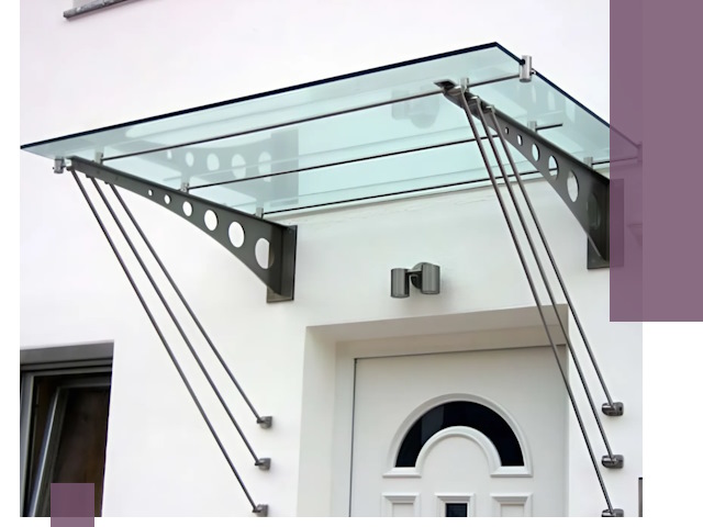 Козырьки над входом под ключ в Прохладном — изготовление и монтаж