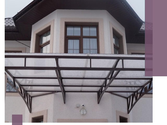 Козырьки из поликарбоната под ключ в Прохладном