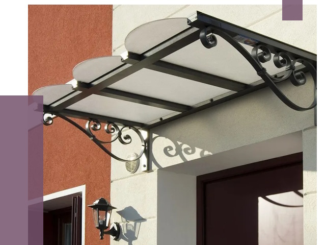 Односкатные козырьки в Прохладном от 8883 руб.  | ПРОЛЁТ-Прх