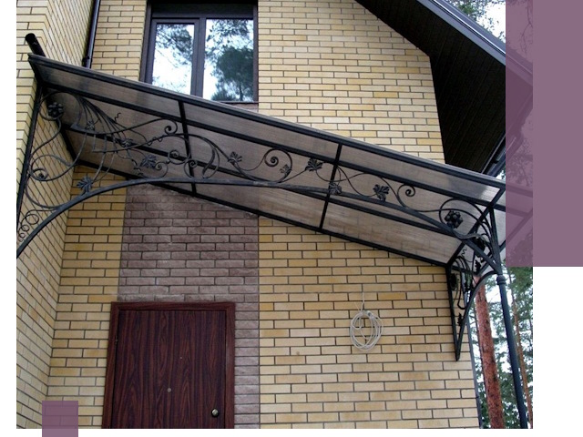 Односкатные козырьки из металла под ключ в Прохладном