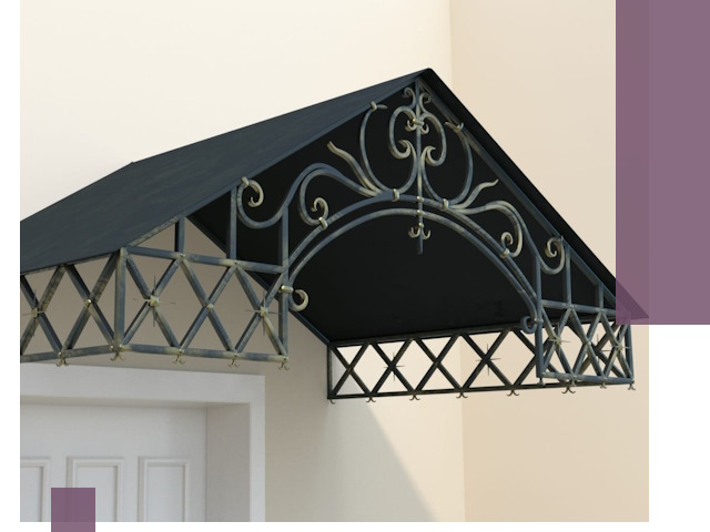 Двускатные металлические козырьки под ключ в Прохладном