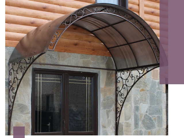 Арочные козырьки под ключ в Прохладном: изготовление и монтаж